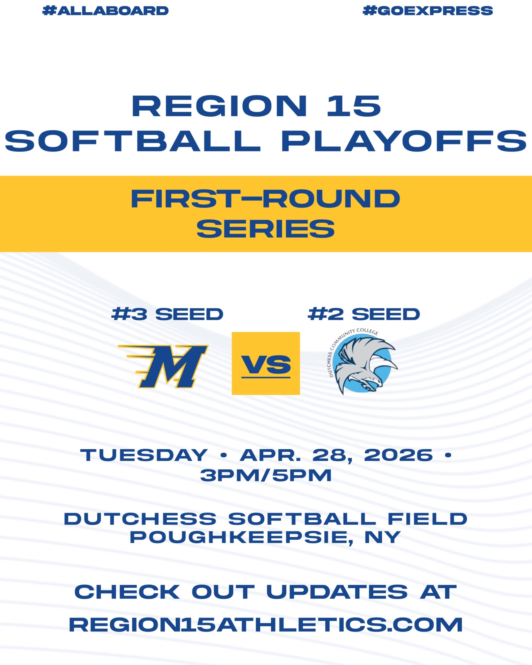 Express and Falcons to Play Best-Two-Out-Of-Three Region 15 Softball First-Round Series Starting on Tuesday