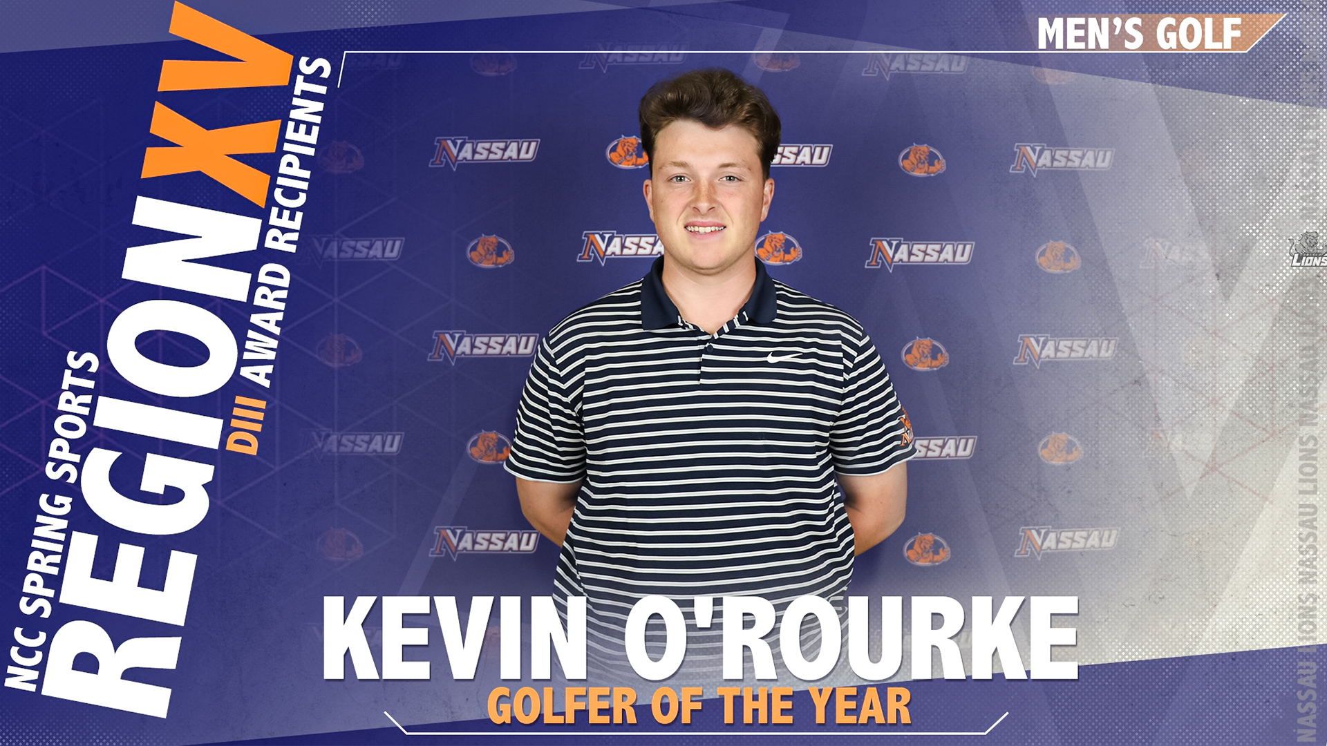 Nassau Community College's Kevin O'Rourke Named 2023 Region 15 Men's Golfer Of The Year